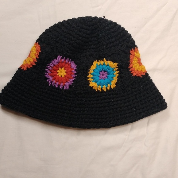 Crochet Bucket Hat Handmade with Colorful Stitching - Picture 2 of 9